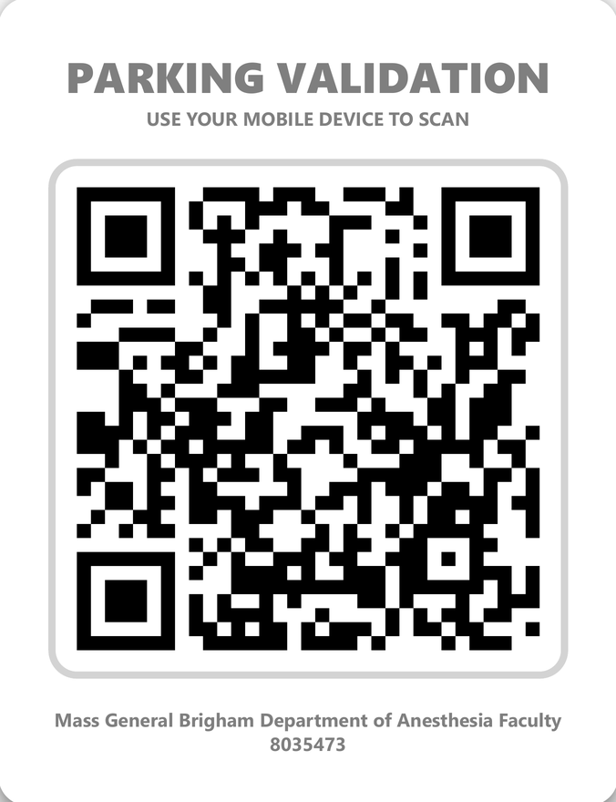 Parking validation QR code (Mass General Brigham Department of Anesthesia Faculty, 8035473)